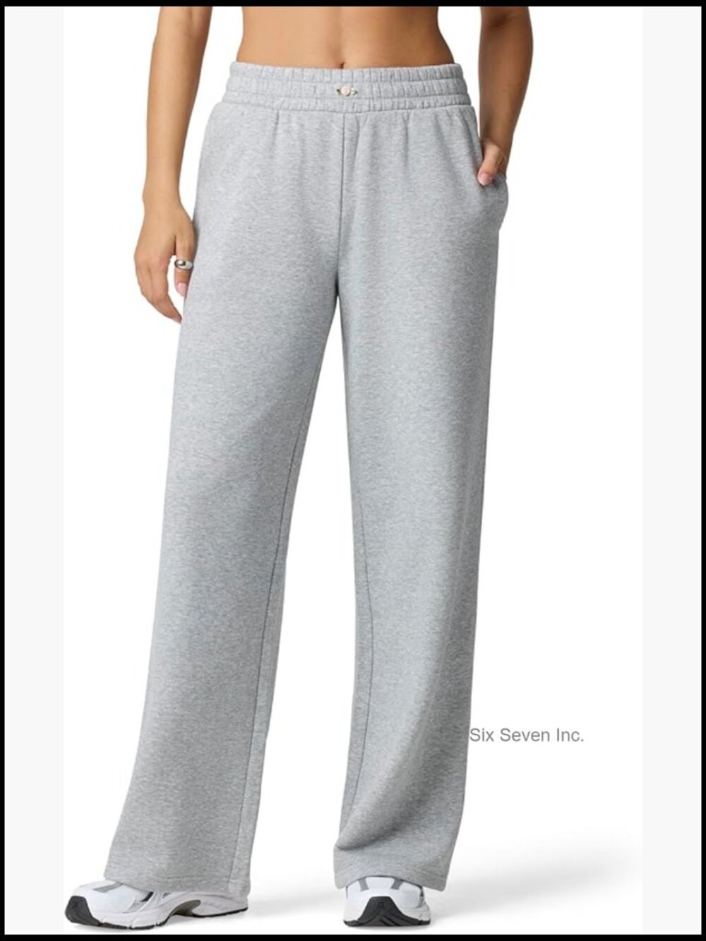 Wide Leg Rosette Sweatpants - Cozy Terry Cotton